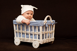 Cute Baby In A Crib